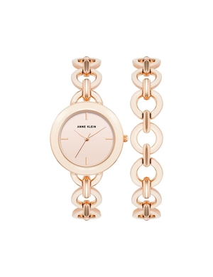 Ensembles Anne Klein Boyfriend Circular Link Bracelet Watch   | QLQ-4037323
